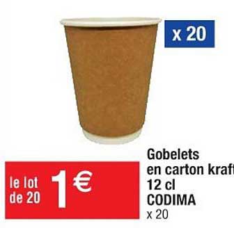 gobelets en carton draft 12 cl codima