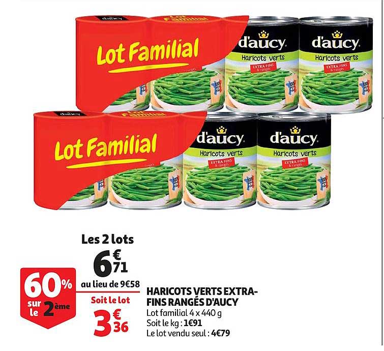 Haricots Verts Extra Fins Rangés D'aucy 60% Sur Le 2ème