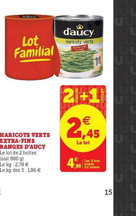 haricots verts extra-fins rangés d'aucy