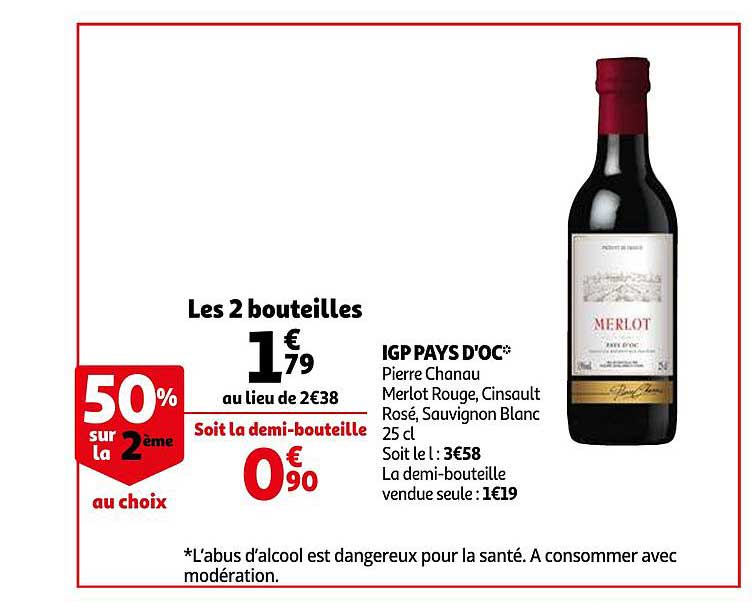 Igp Pays D'oc 50% Sur Le 2ème Au Choix