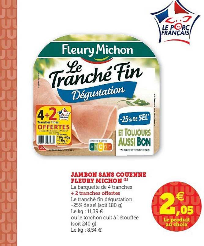 jambon sans couenne fleury michon
