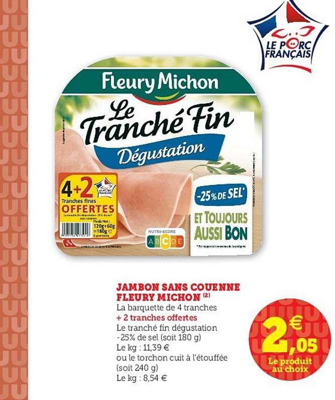 jambon sans couenne fleury michon