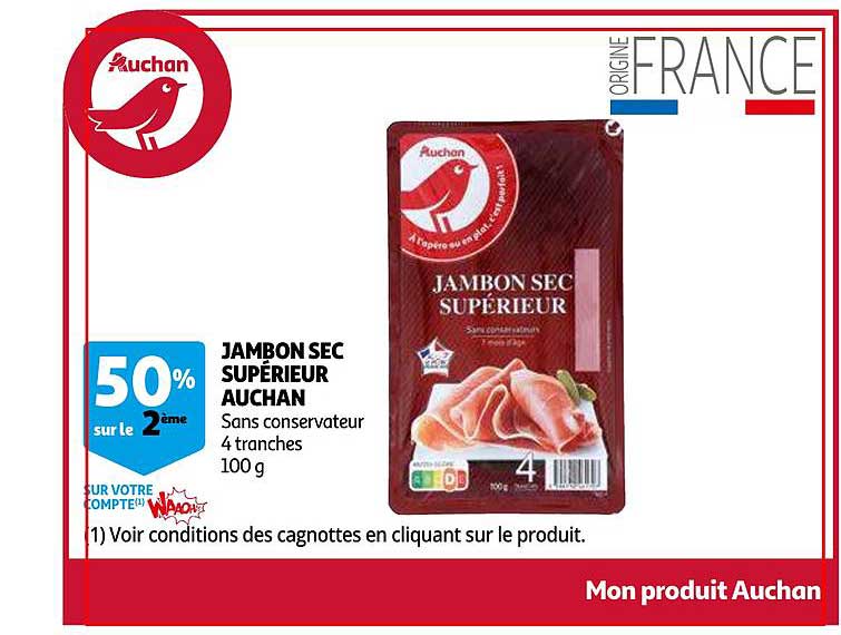 Jambon Sec Supérieur Acuhan 50% Sur Le 2ème