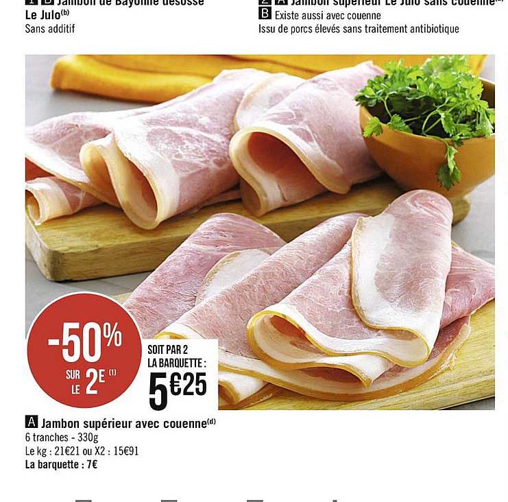 Jambon Supérieur Avec Couenne