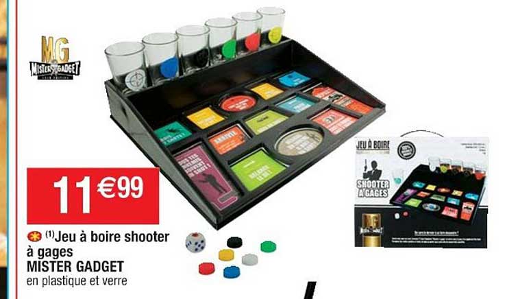jeu à boire shooter à gages mister gadget