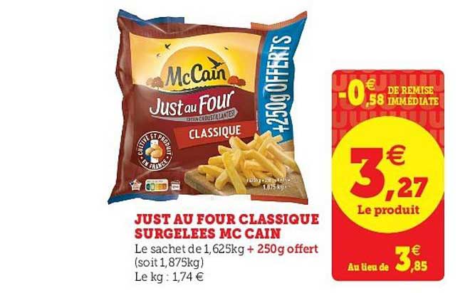 just au four classique surgelées mc cain