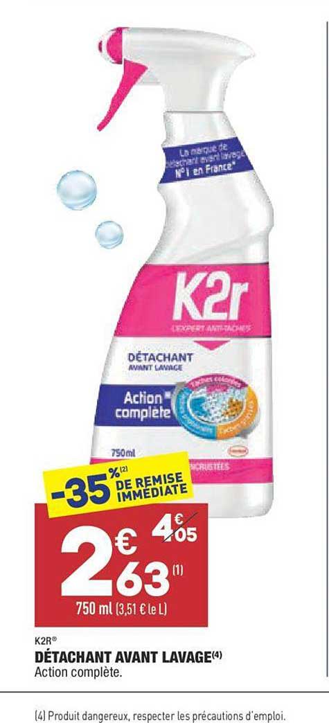 k2r détachant avant lavage -35% de remise immédiate