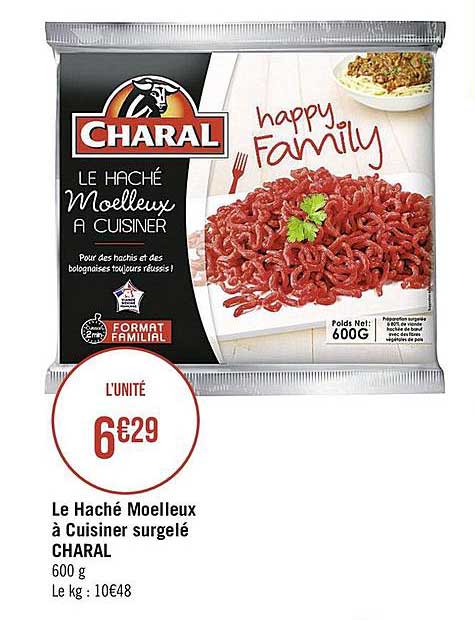 le haché moelleux à cuisiner surgelé charal
