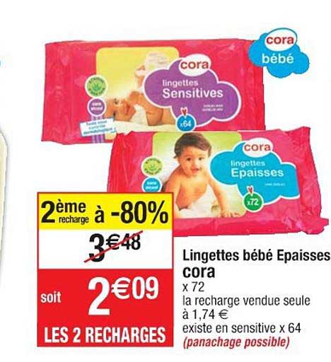 lingettes bébé épaisses cora