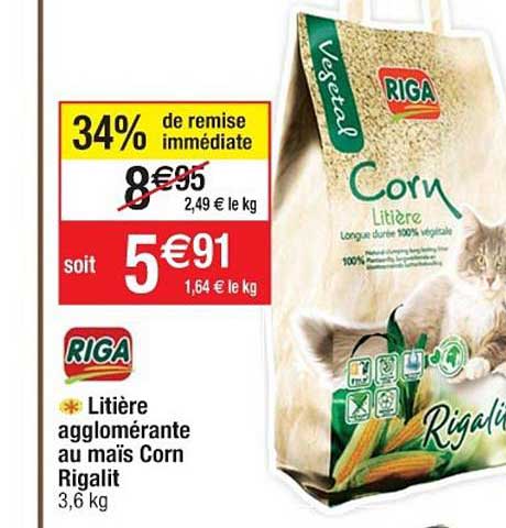 litière agglomérante au maïs corn rigalit