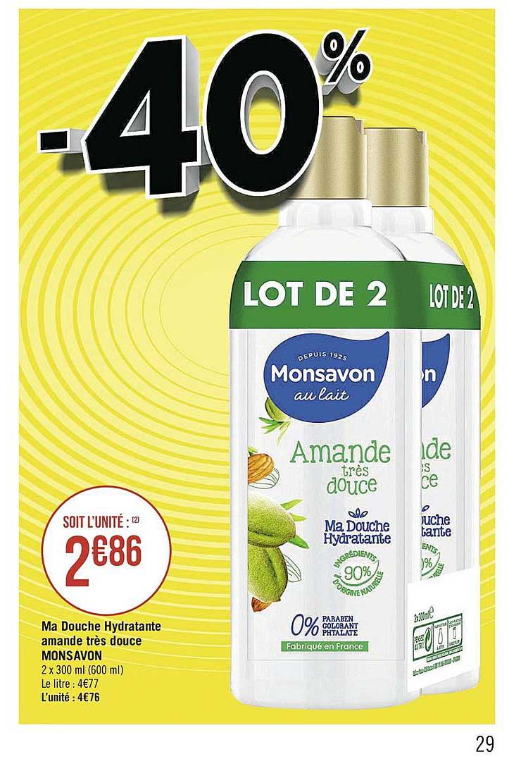 ma douche hydratante amande très douce monsavon