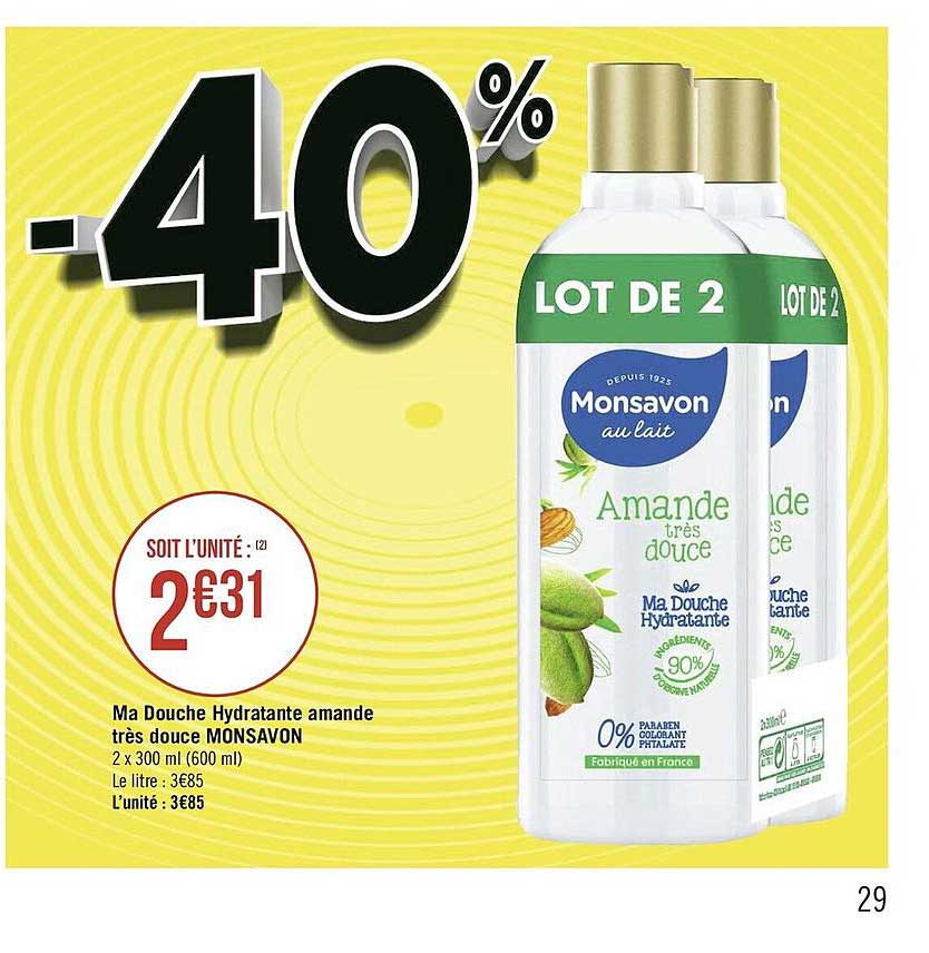 ma douche hydratante amande très douche monsavon