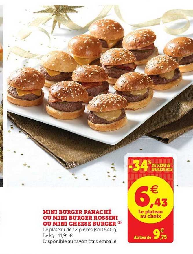 Mini Burger Panaché Ou Mini Burger Rossini Ou Mini Cheese Burger