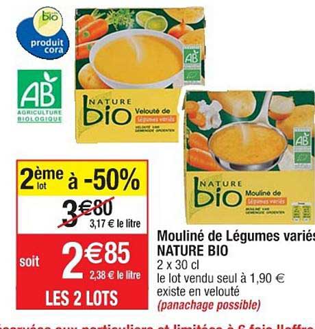 mouliné de légumes variés nature bio