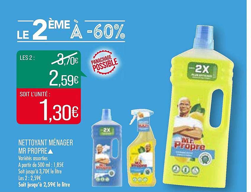 nettoyant ménager mr propre le 2ème à -60%