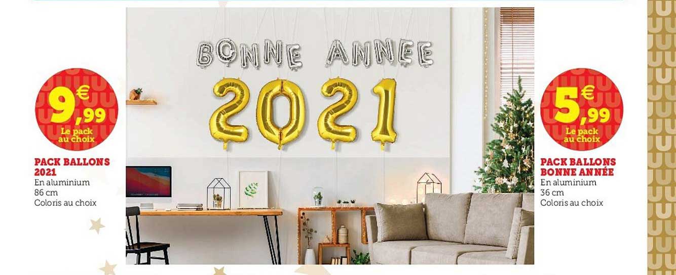 pack ballons 2021, pack ballons bonne année