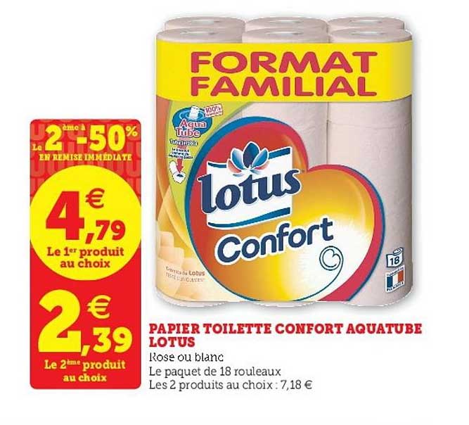 Papier Toilette Confort Aquatube Lotus