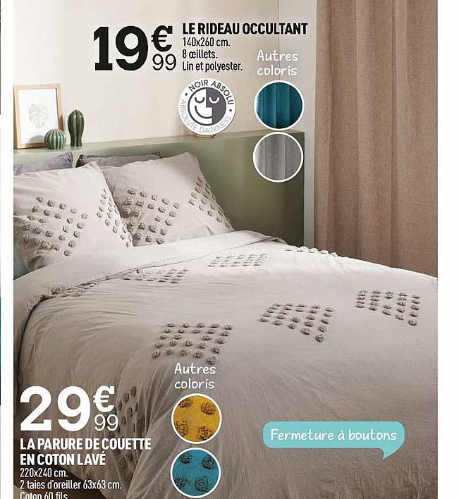 parure de couette en coton lavé