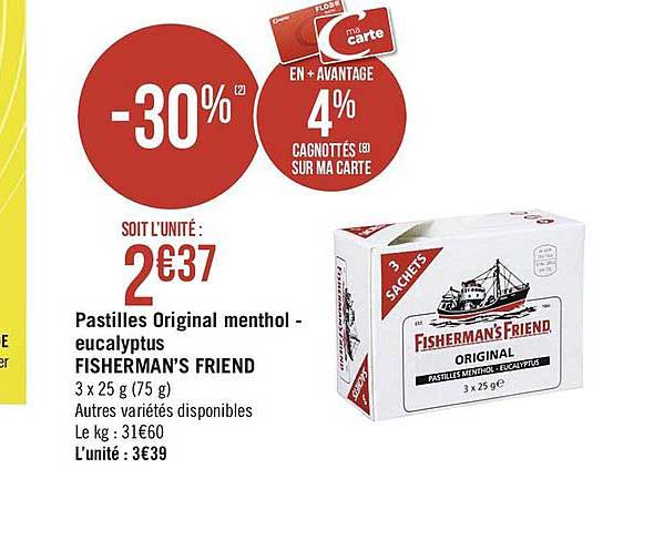 pastilles original menthol - eucalyptus fisherman's friends