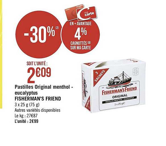 pastilles original menthol eucalyptus fisherman's friend