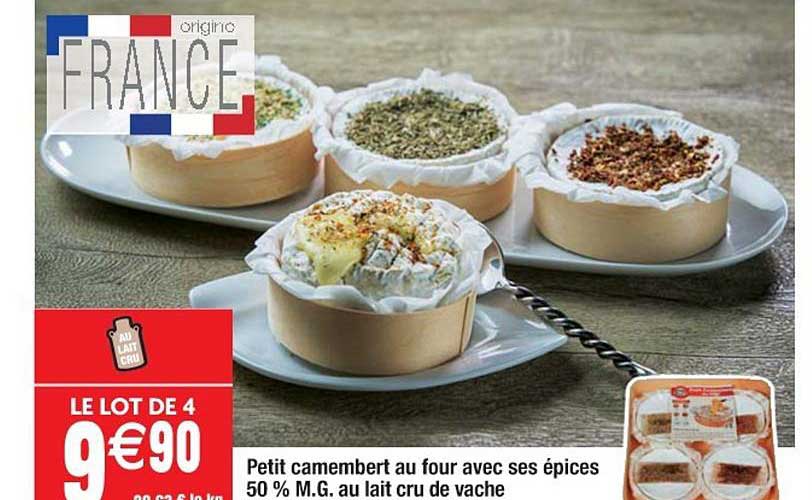 petit camembert au four avec ses épices 50% m.g. au lait cru de vache