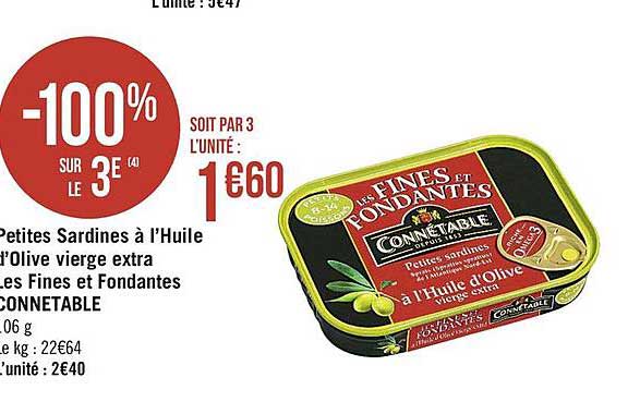 petites sardines à l'huile d'olive vierge extra les fines et fondantes connetable
