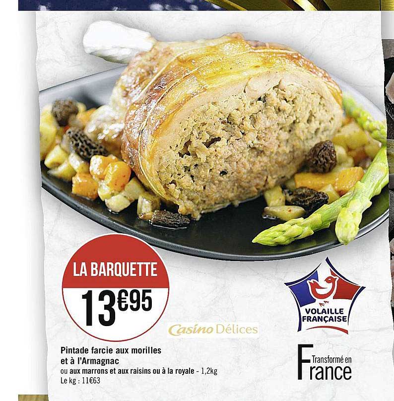 pintade farcie aux morilles et à l'armagnac