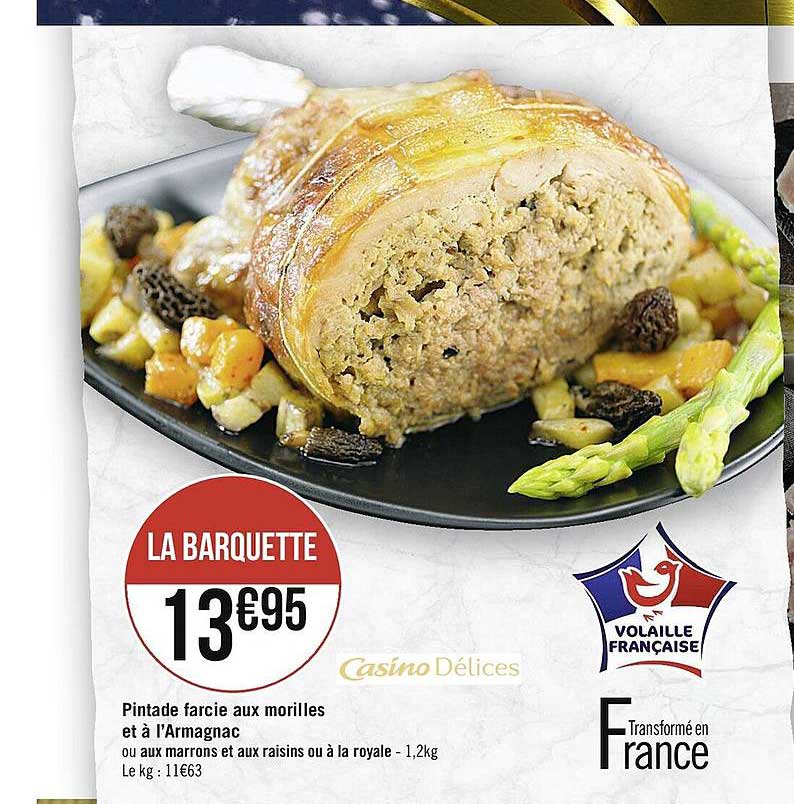 pintade farcie aux morilles et à l'armagnac