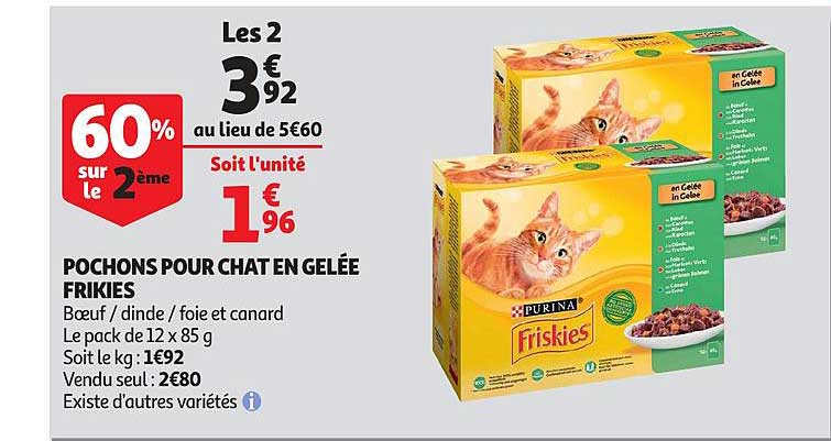 Pochons Pour Chat En Gelée Frikies 60% Sur Le 2ème
