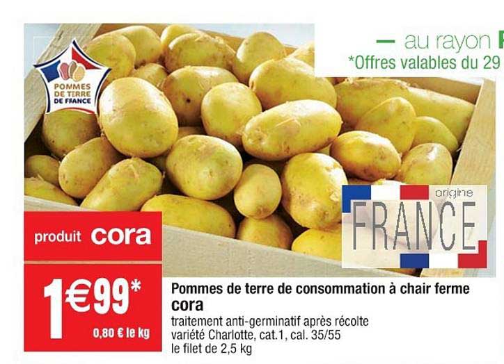Pommes De Terre De Consommation à Chair Ferme Cora