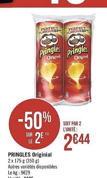 Pringles Original -50% Sur Le 2è