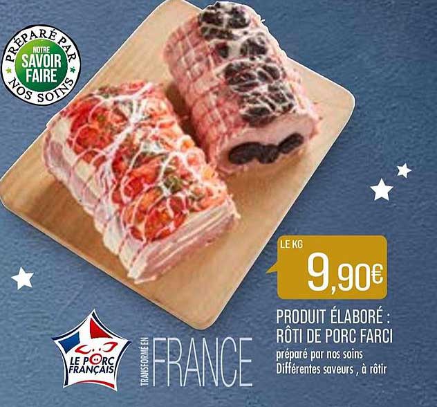 produit élaboré rôti de porc farci