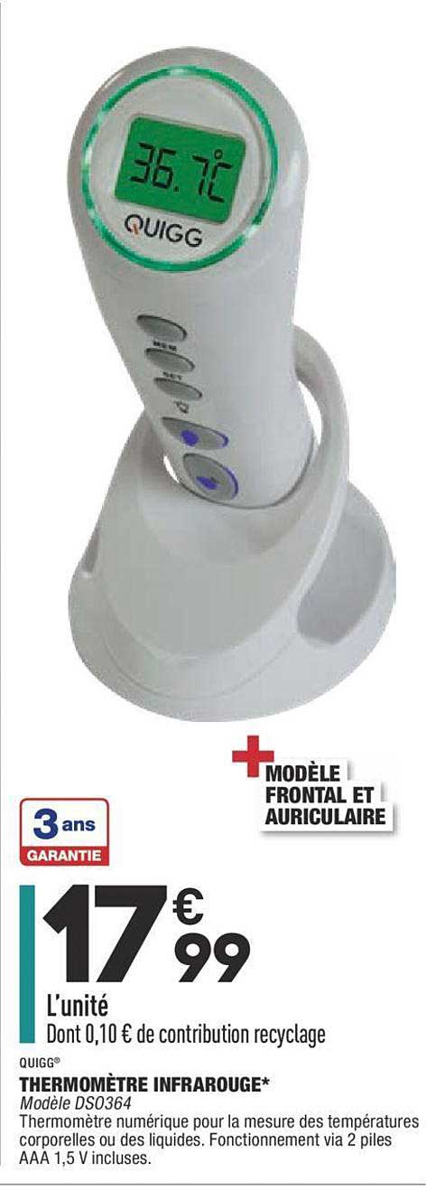Quigg Thermomètre Infrarouge