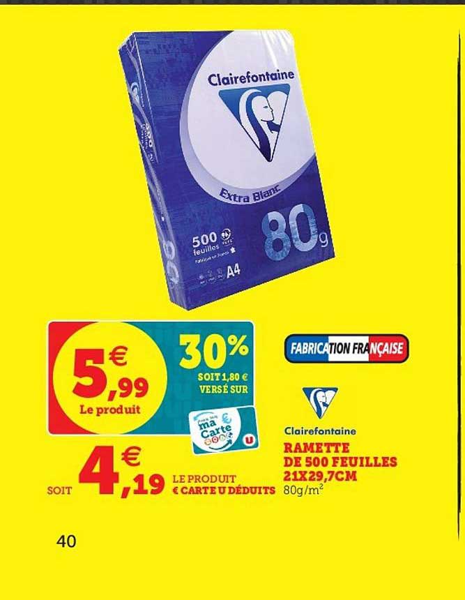 ramette de 500 feuilles 21x29,7cm