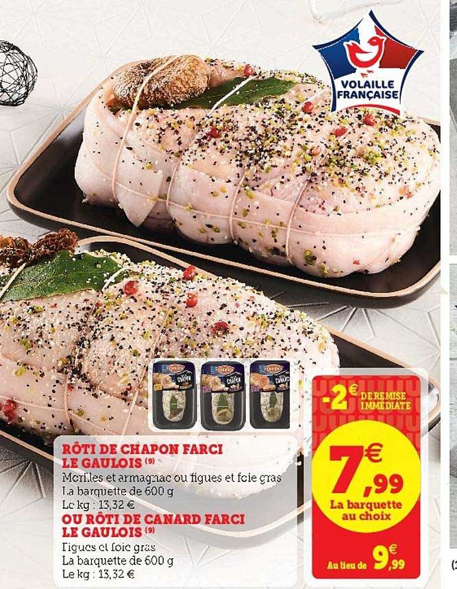 rôti de chapon farci le gaulois, ou rôti de canard farci le gaulois