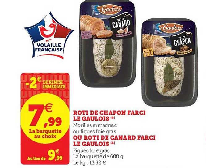 rôti de chapon farci le gaulois ou rôti de canard farci le gaulois