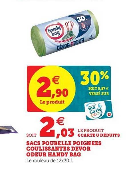 Sacs Poubelle Poignées Coulissantes Devor Odeur Handy Bag
