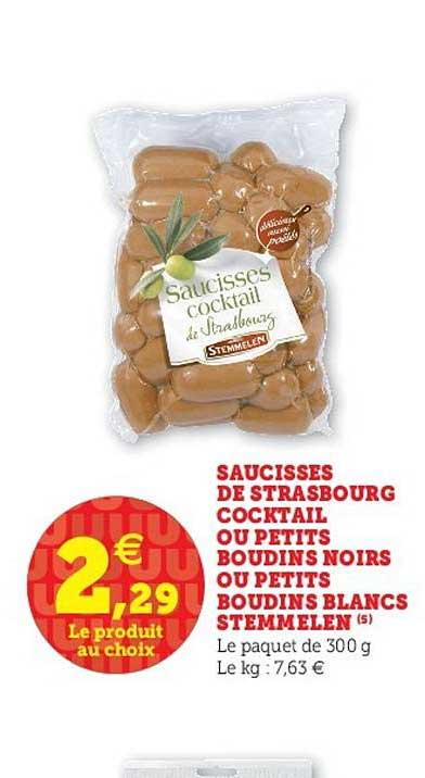 Saucisses De Strasbourg Cocktail Ou Petits Boudins Noirs Ou Petits Boudins Blanc Stemmelen