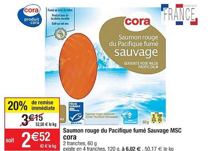Saumon Rouge Du Pacifique Fumé Sauvage Msc Cora