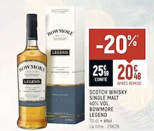 scotch whisky single malt 40% vol. bowmore legend