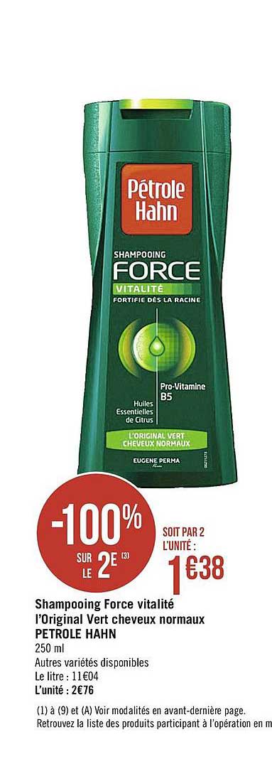 shampooing force vitalité l'original vert cheveux normaux petrole hahn