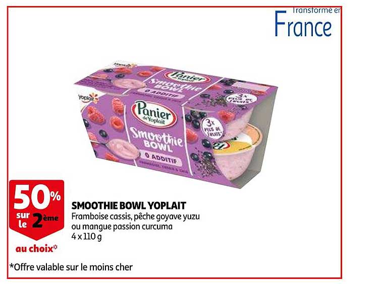 Smoothie Bowl Yoplait 50% Sur Le 2ème Au Choix