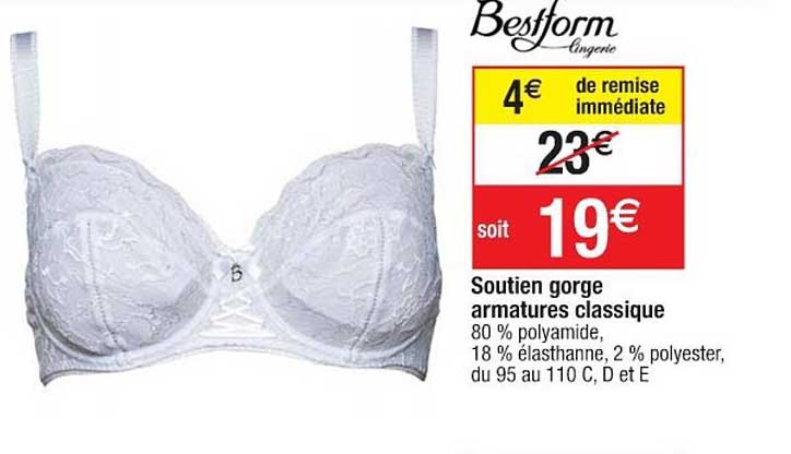 soutien gorge armatures classique bestform ligerie