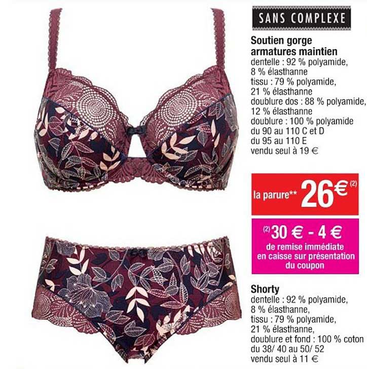 soutien gorge armatures maintien sans complexe, shorty