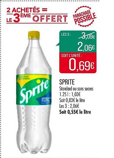 sprite 2 achetés = le 3ème offert