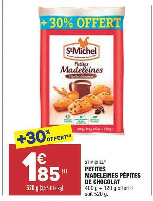 St Michel Petites Madeleines Pépites De Chocolat
