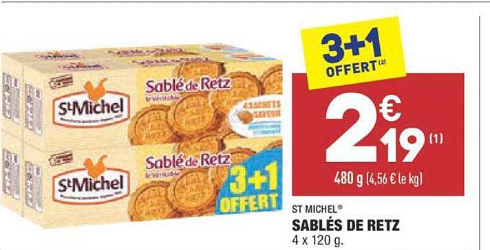 st michel sablés de retz 3+1 offert