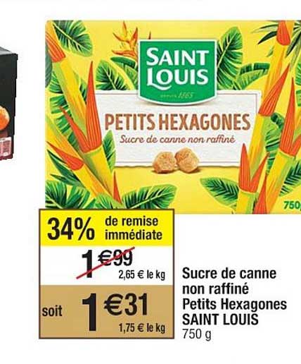Sucre De Canne Non Raffiné Petits Hexagones Saint Louis
