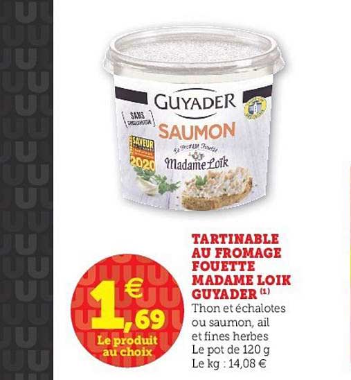 Tartinable Au Fromage Fouetté Madame Loïk Guyader