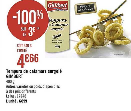 tempura de calamars surgelé gimbert